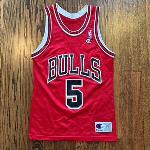 VTG 80s 90s Chicago Bulls John Paxson #5 NBA Basketball Champion Jersey 36 Small